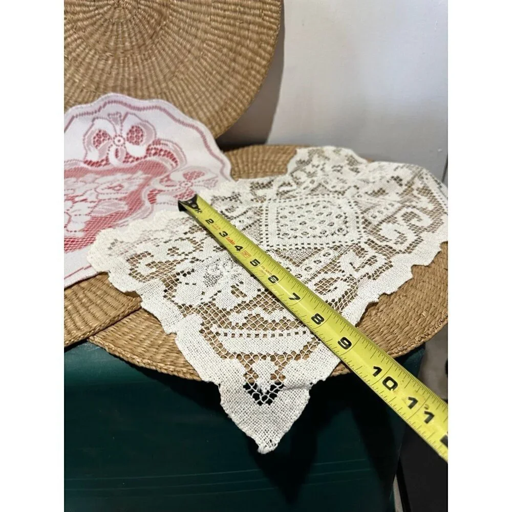 Vintage 2 piece white lace fabrics